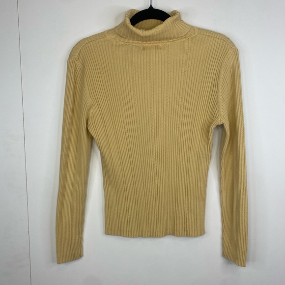 Vintage Jeanne Pierre Large Turtle Neck Ribbed Sweater Longsleeve Top Y2k - Picture 3 of 3